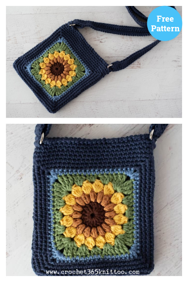 Sassy Sunflower Crossbody Bag Free Crochet Pattern