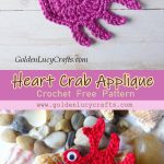 Crochet Heart Crab Applique Free Pattern