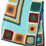 Granny Stripes & Squares Blanket Free Crochet Pattern