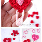 Heart Air Balloon Applique Free Crochet Pattern
