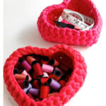 Heart Storage Basket Free Crochet Pattern
