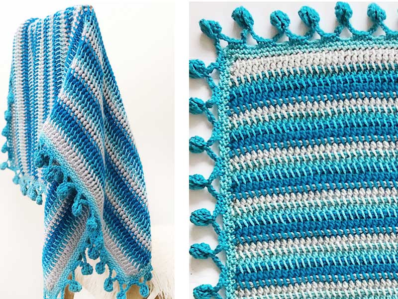 THE SNOWBALL THROW BLANKET Crochet Free Pattern