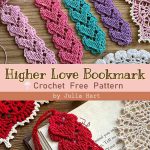 Crochet Higher Love Bookmark Free Pattern