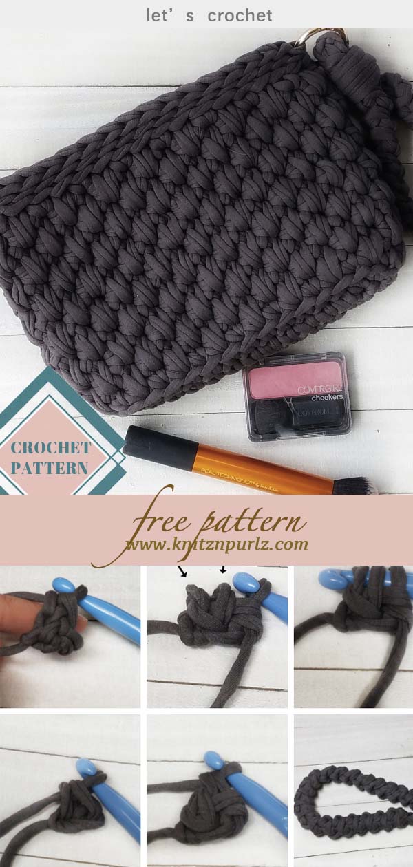 Wristlet purse bag crochet free pattern