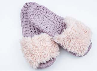 Crochet Pink Slippers Free Pattern