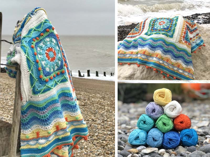 Crochet Beach Coastal Blanket Free Pattern