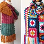 Easy Crochet Granny Square Scarf Free Pattern