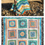 Crochet Beach Coastal Blanket Free Pattern