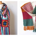 Easy Granny Square Scarf Free Crochet Pattern