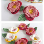 3D Rose Flower Crochet Free Pattern