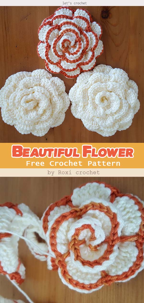 Rose Flower Crochet Free Pattern