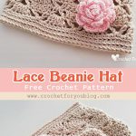 Lace Beanie Hat Free Crochet Pattern