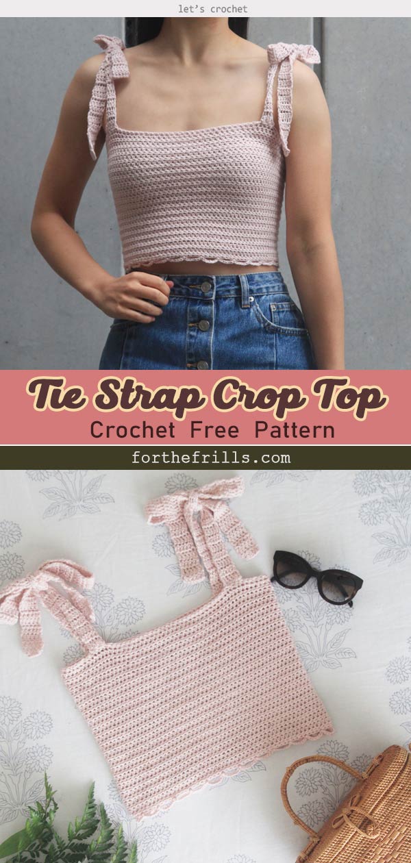 Tie Strap Crop Top Crochet Free Pattern