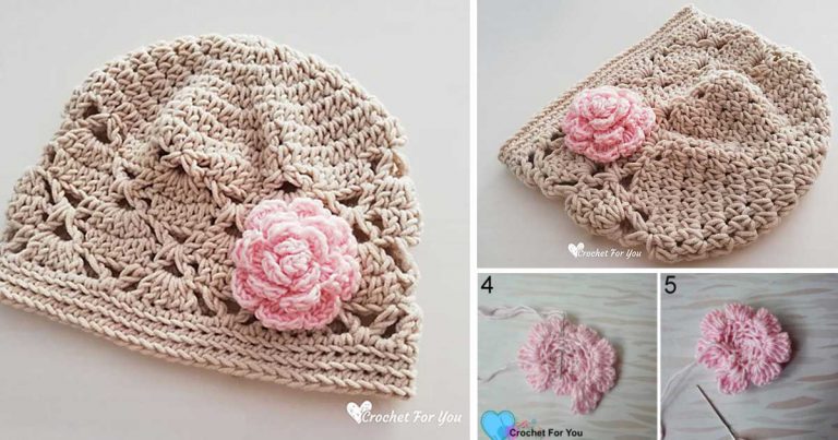 Lace Beanie Hat Free Crochet Pattern