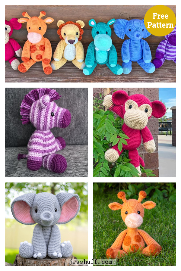 Safari Animal Amigurumi Free Crochet Pattern