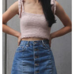 Tie Straps Summer Tank Top Free Crochet pattern and Video Tutorial