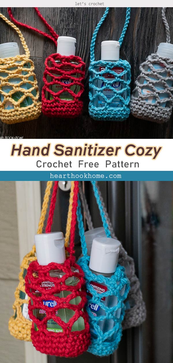 Crochet Hand Sanitizer Cozy Free Pattern