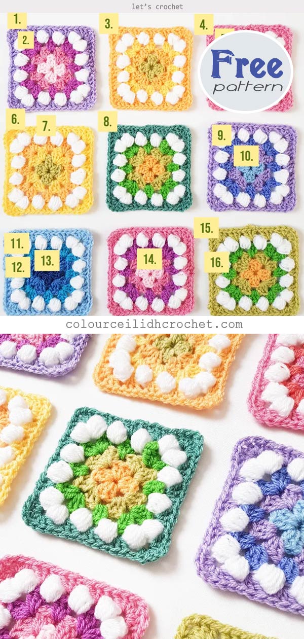 Easter Granny Rainbow Squares Free Crochet Pattern