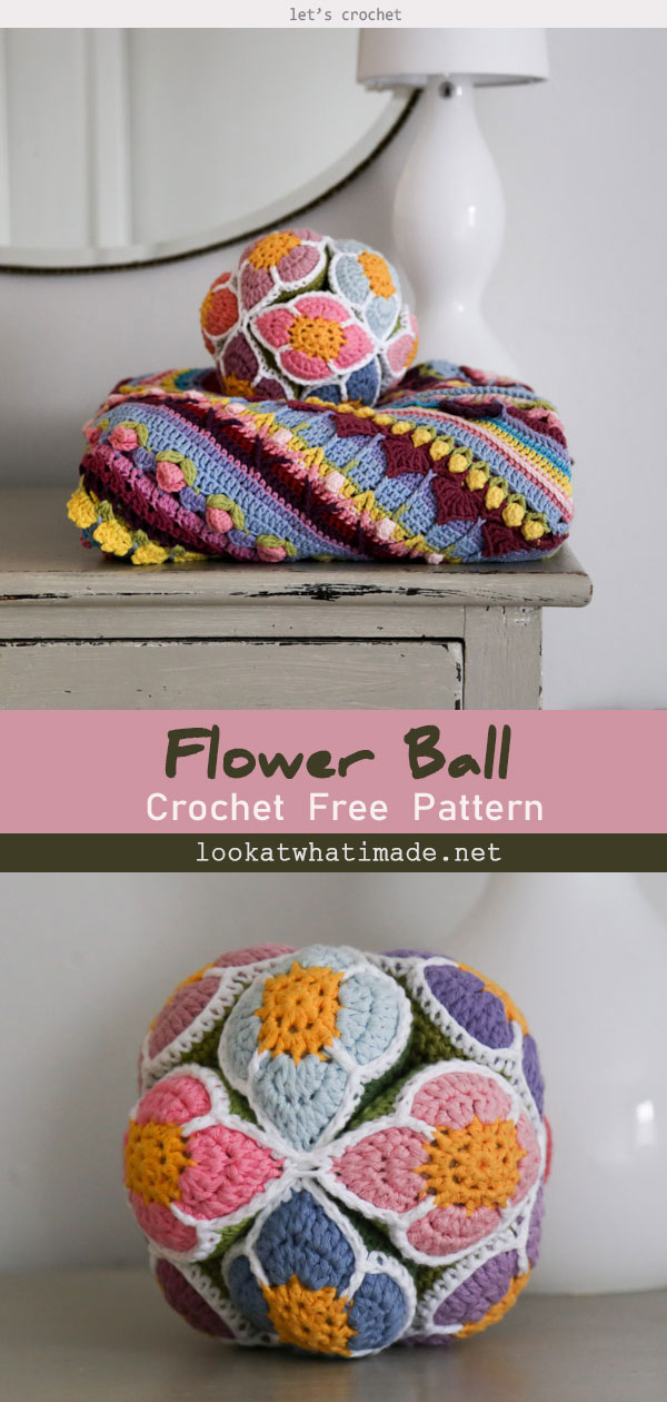 Crochet Flower Ball Free Pattern (Amish Puzzle Ball)