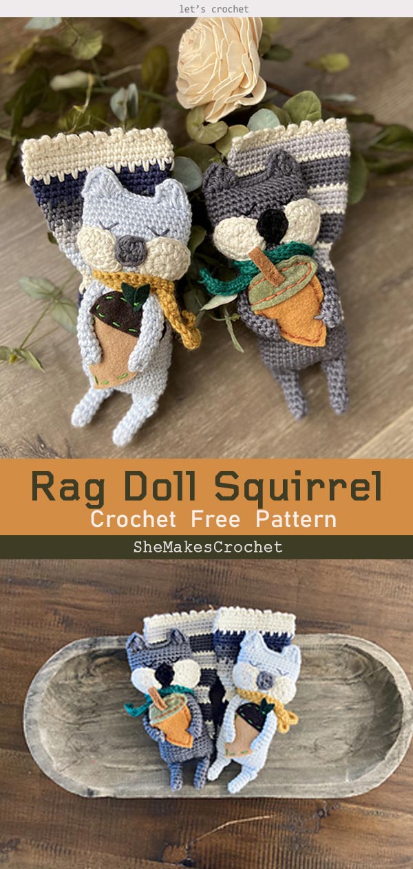 Rag Doll Squirrel Free Crochet Pattern