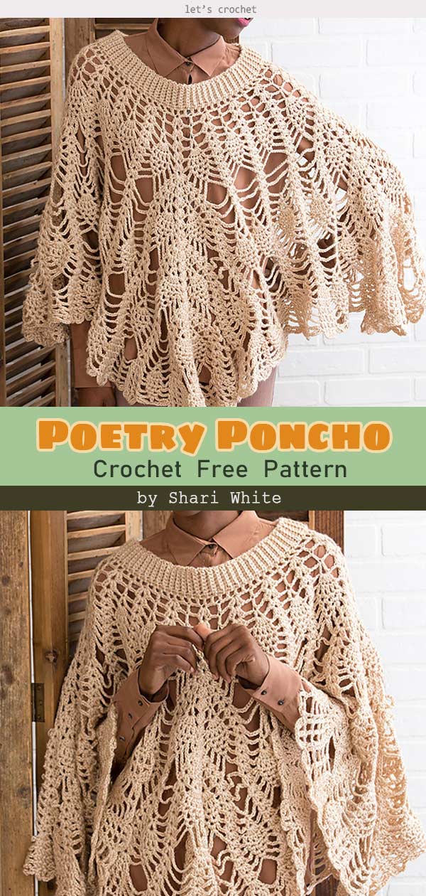 Poetry Poncho Free Crochet Pattern