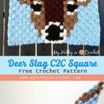 Deer Stag C2C Square Free Crochet Pattern