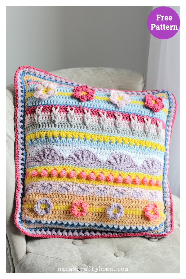 Spring Rhapsody Pillow Free Crochet Pattern