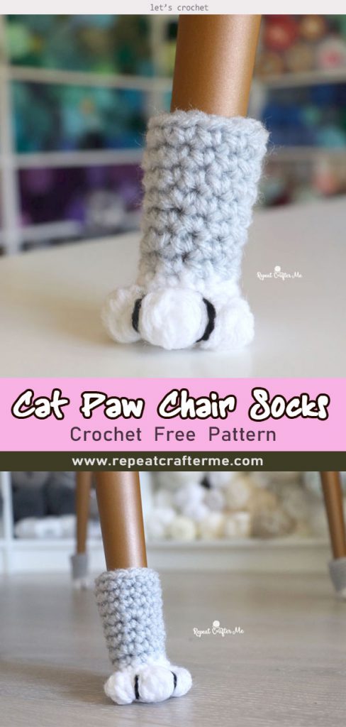 Crochet Cat Paw Chair Socks Fr