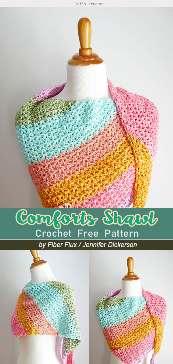Comforts of Home Shawl Free Crochet Pattern