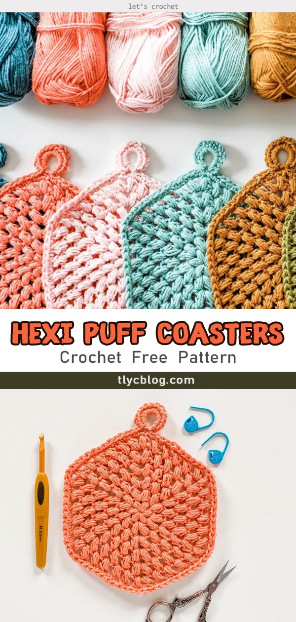Crochet Puff Coasters Stitch Trivet Free Pattern