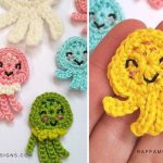 Crochet Jellyfish And Octopus Appliques Free Pattern