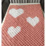 C2C Hearts Blanket Free Crochet Pattern