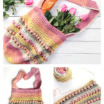 Crochet Gathering Rosebuds Market Bag Free Pattern