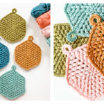 Crochet Puff Stitch Coasters Trivet Free Pattern