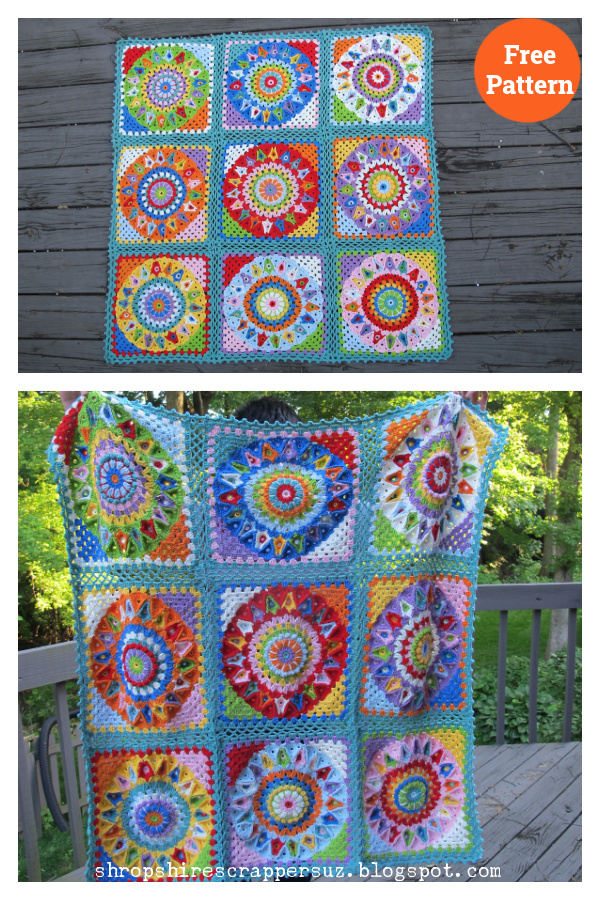 Spinning Top Blanket Free Crochet Pattern