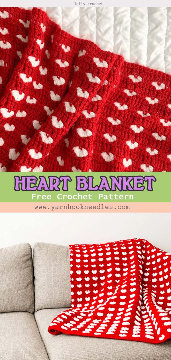 Crochet Heart Blanket Free Pattern