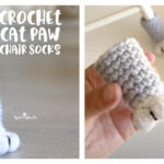 Crochet Cat Paw Chair Socks Free Pattern and Video Tutorial