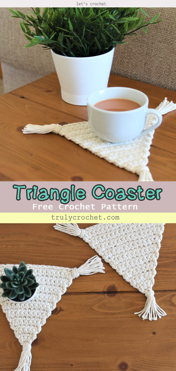 Boho Triangle Coaster – Free Crochet Pattern