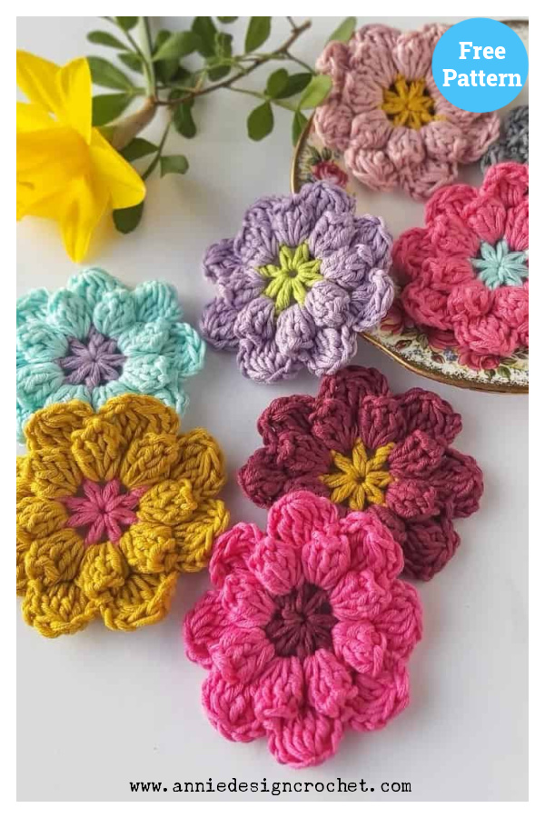 Crochet Easy Flowers Free Pattern