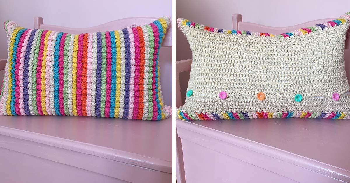Rainbow Pops Pillow Free Crochet Pattern