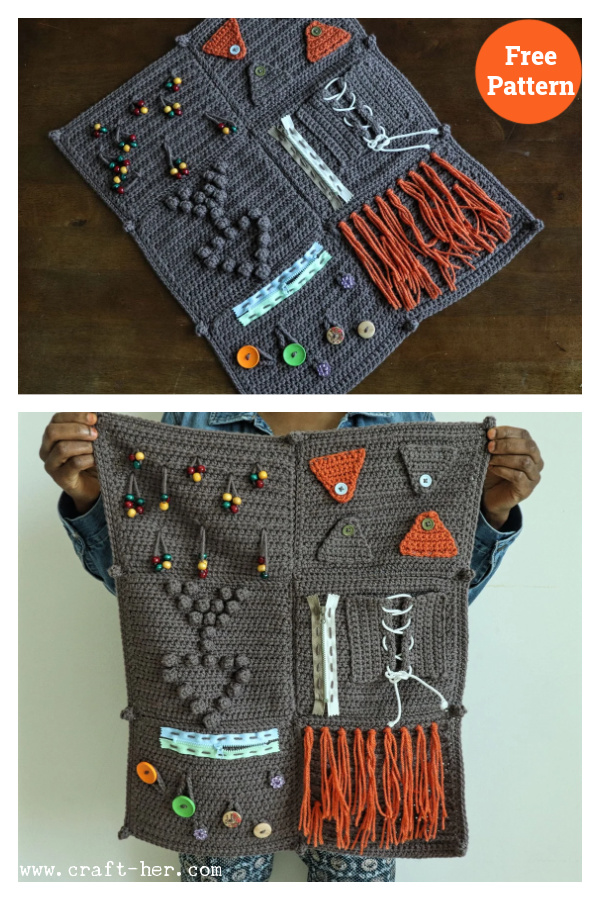 Crochet Fidget Sensory Blanket Free Pattern