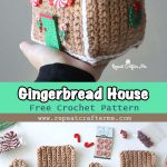Crochet Christmas Gingerbread House ornaments Free Pattern