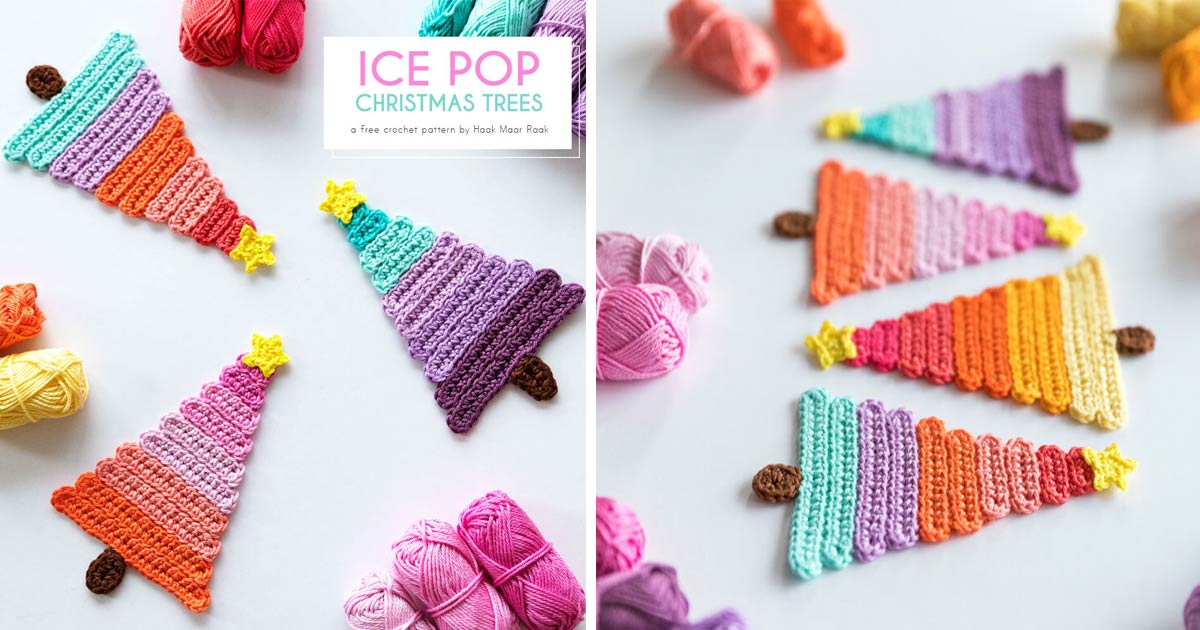 Ice Pop Christmas Trees Free Crochet Pattern