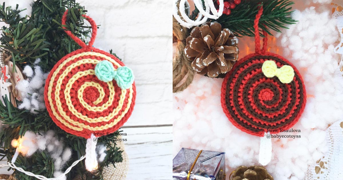 Christmas ornament "Berry Lollipop" Candy Free pattern