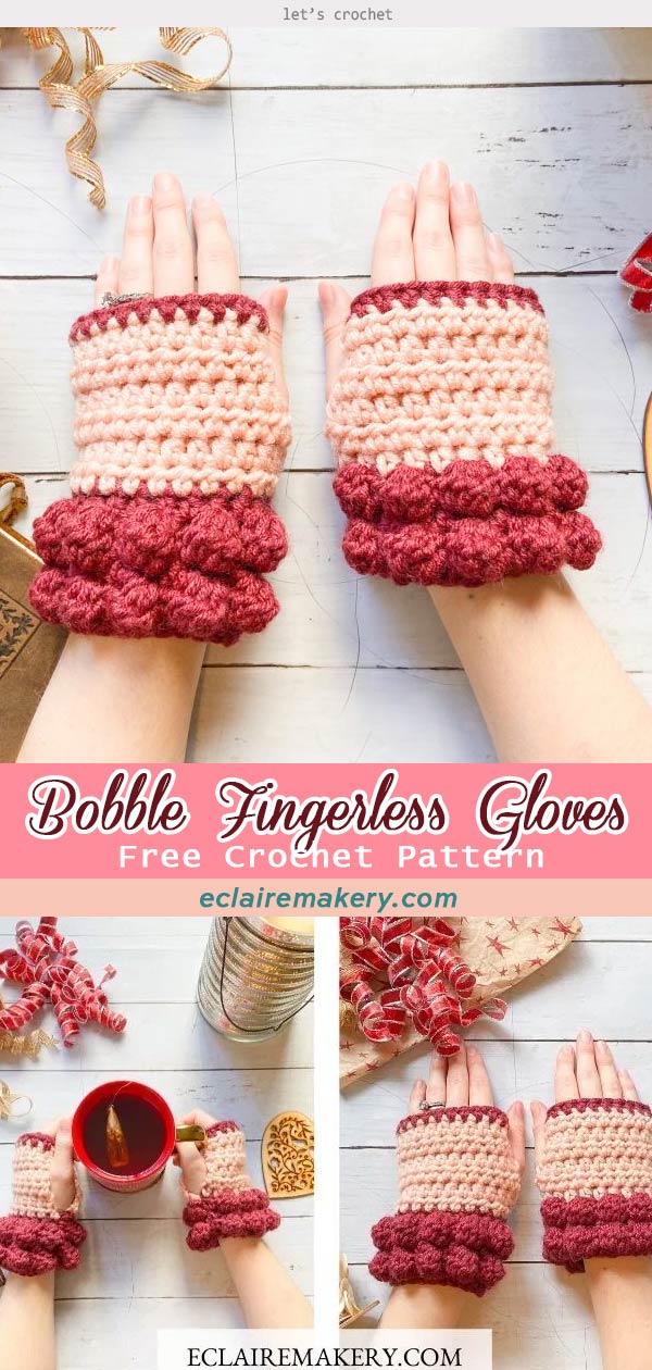 Bobble Fingerless Gloves: Free Crochet Glove Pattern