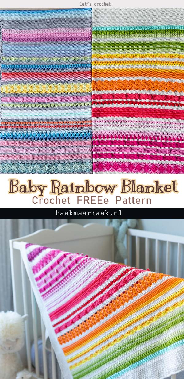 Baby Rainbow Sampler Blanket Free Crochet Pattern