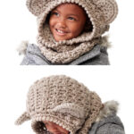 Crochet Bear Hood Hat Free Pattern
