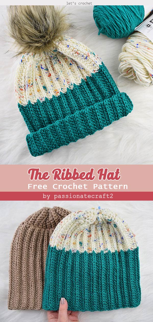 The Ribbed Hat Free Crochet Pattern