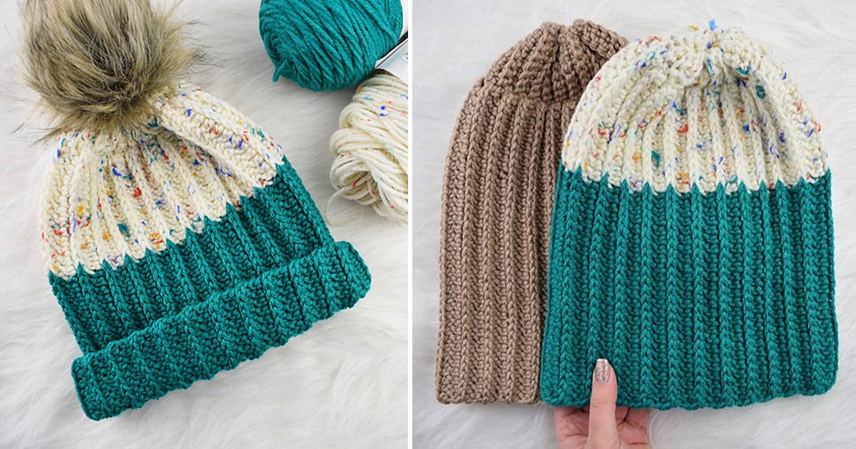 The Ribbed Hat Free Crochet Pattern