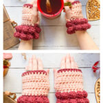 Bobble Fingerless Gloves Free Crochet Pattern and Video Tutorial